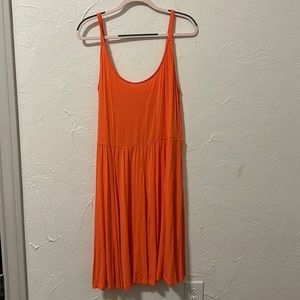 Ava & Viv Bright Orange Stretchy Dress | Spaghetti Strapped Dress | Plus-size
